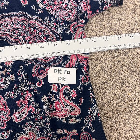 CATHERINES Women's 2X Blue Ornate Paisley Tassel Boho Peasant‎ Cottagecore Top - Picture 5 of 7